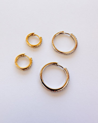 9ct gold diamond Huggies earrings