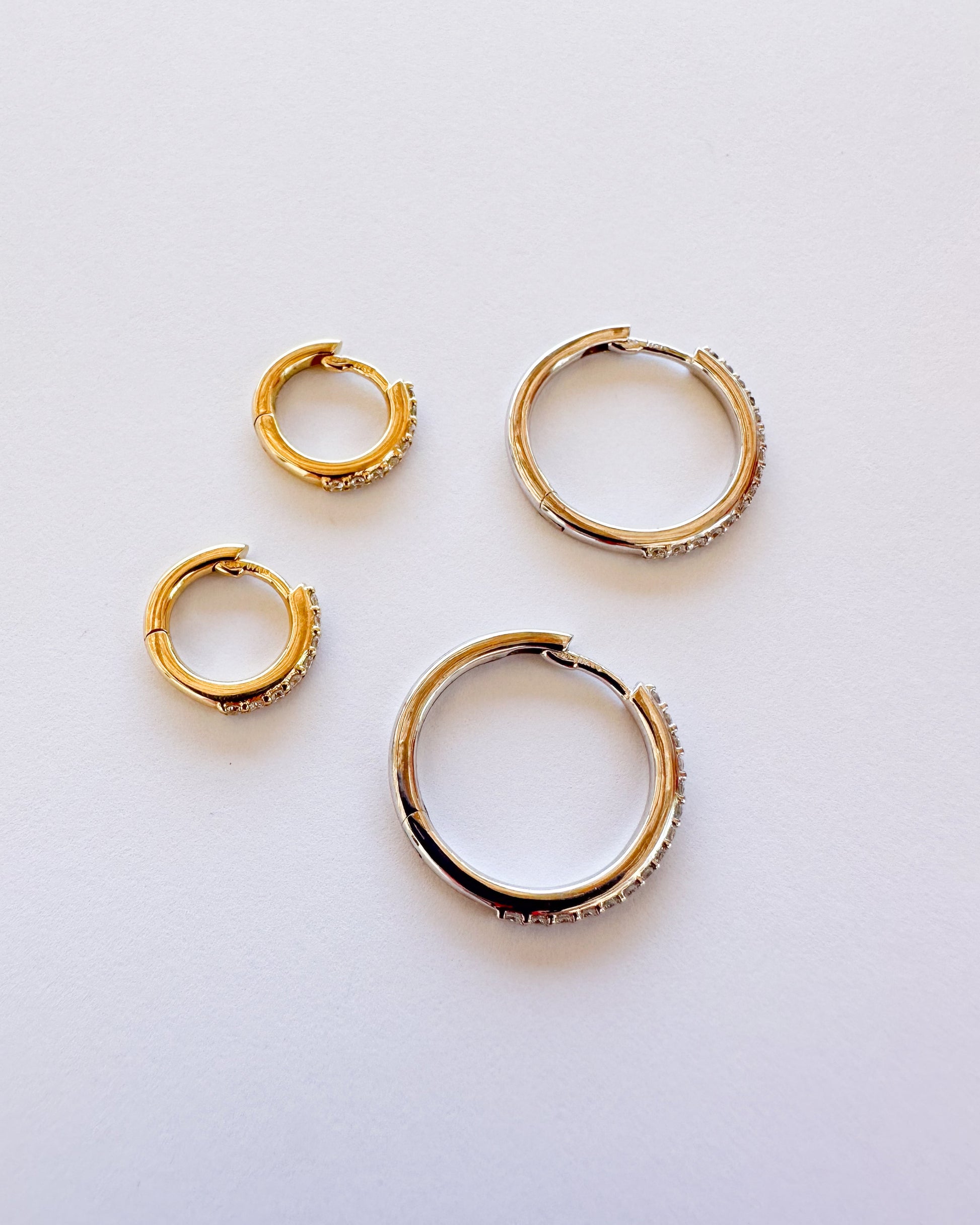 9ct gold diamond Hoops earrings