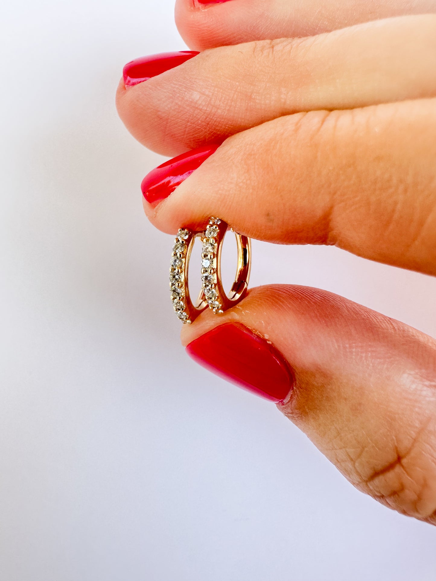 9ct gold diamond Huggies earrings
