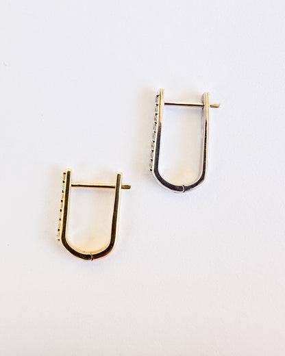 9ct gold Diamond Paperclip Huggies Earrings real gold