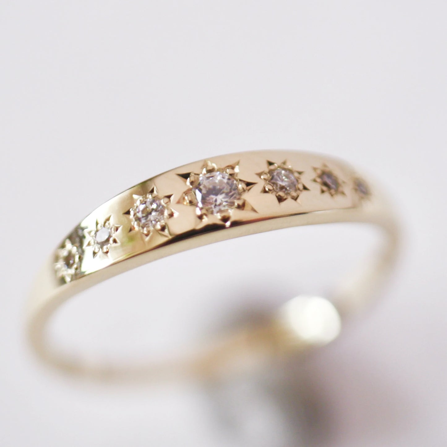 9kt gold Starry Diamond Cluster Ring