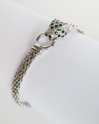 Cartier Jaguar Cuff Bangle Bracelet in silver