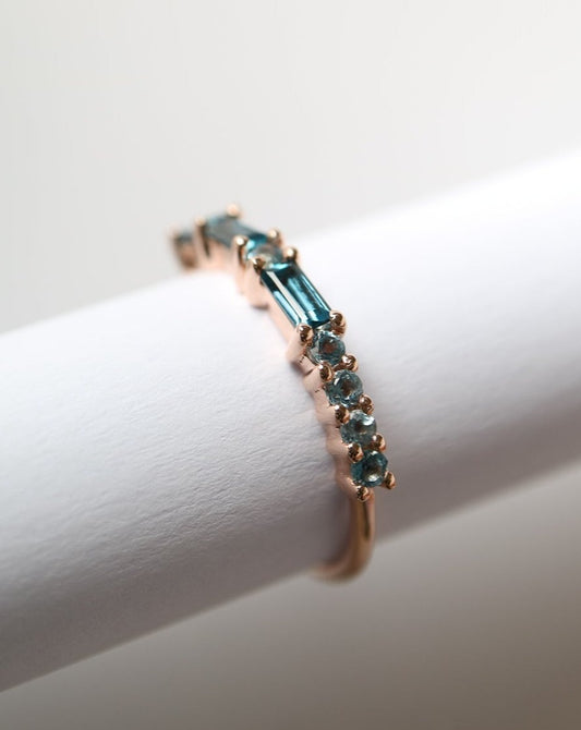 The MRS Morse Code Ring with London Blue Topaz by La Kaiser Jewelry