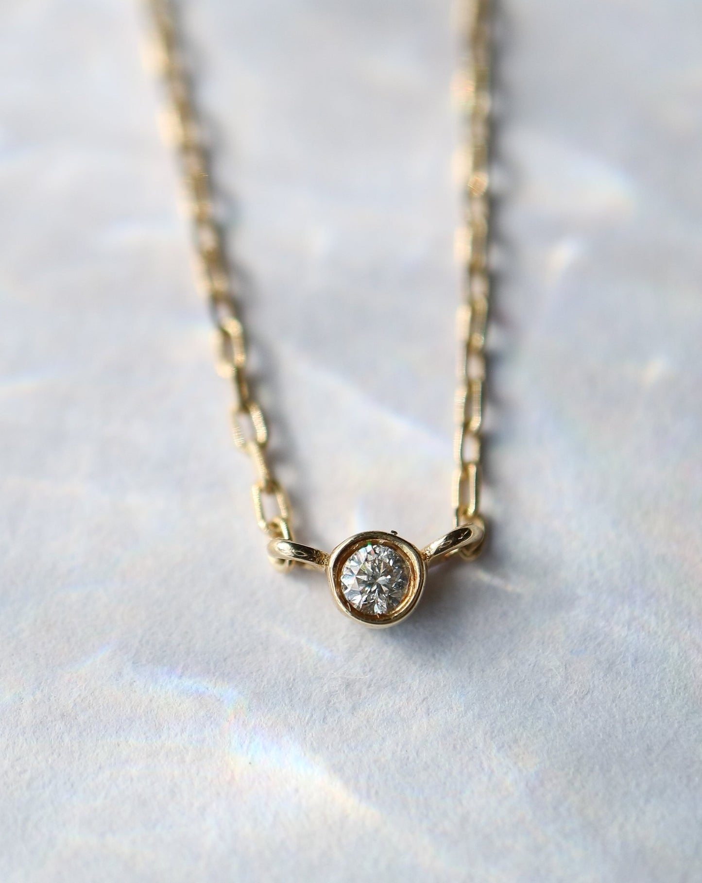 14kt gold Solo Diamond Pendant from La Kaiser Jewelry