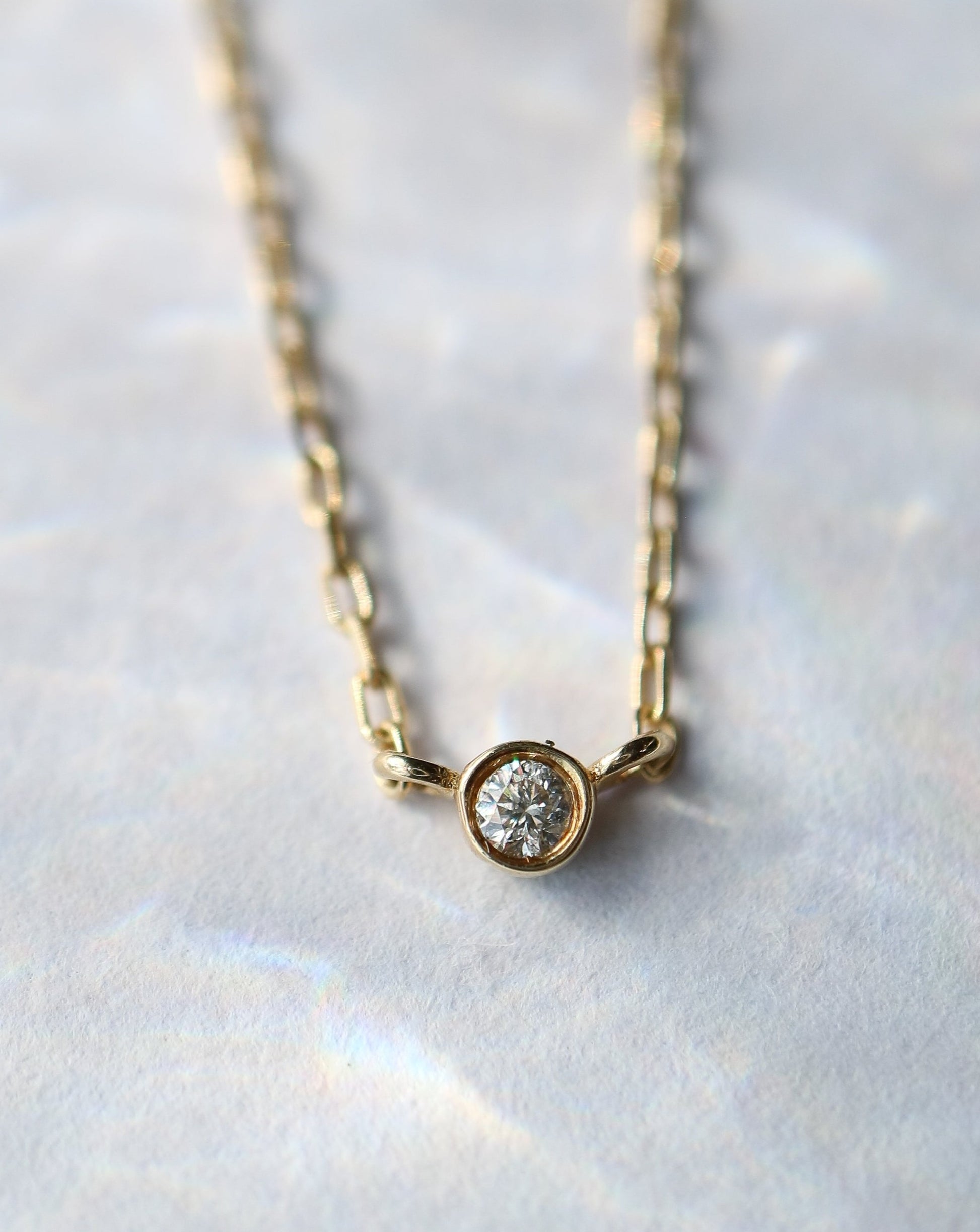14kt gold Solo Diamond Pendant from La Kaiser Jewelry