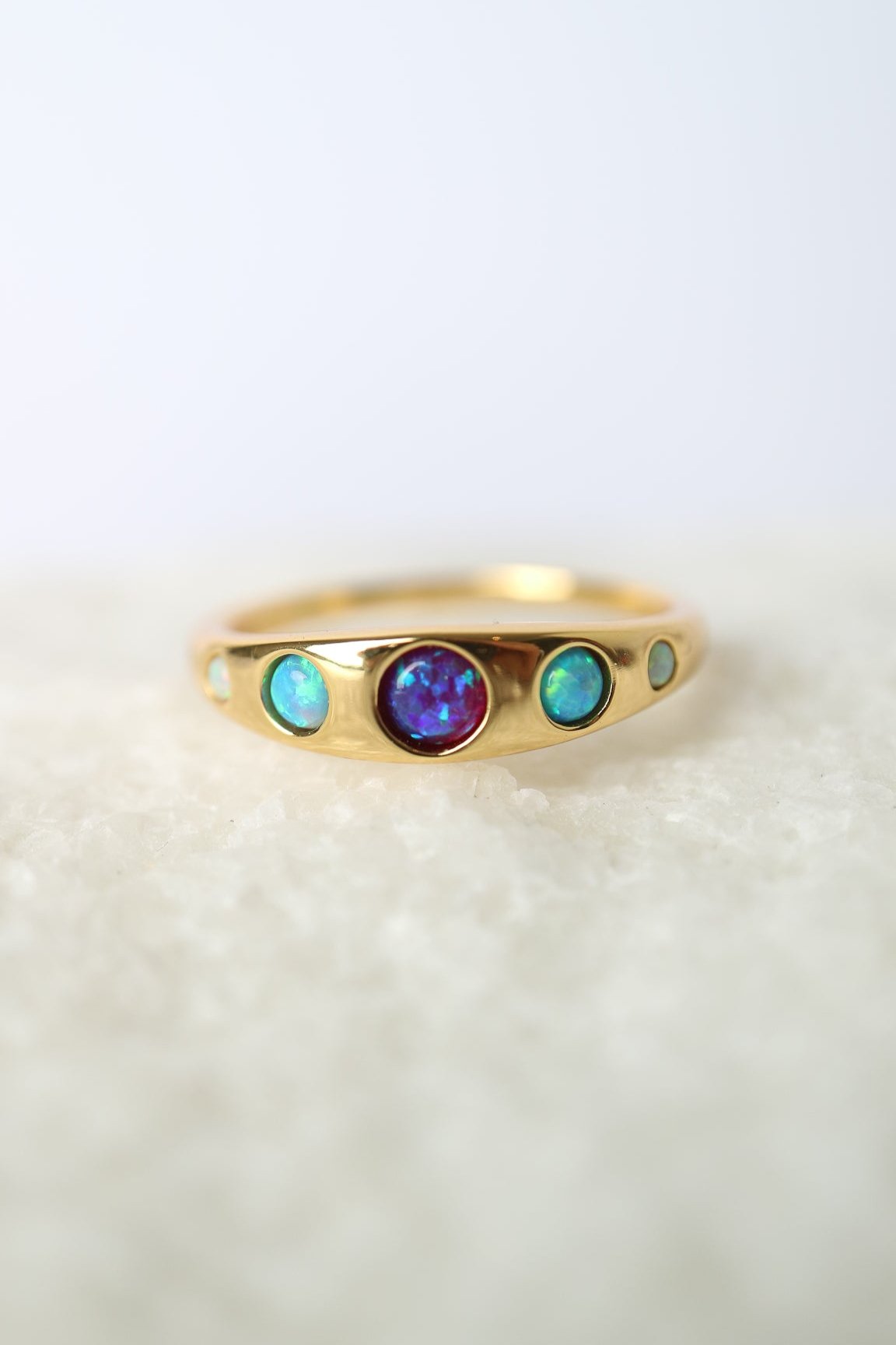 Blue Opal Ombré Via Ring