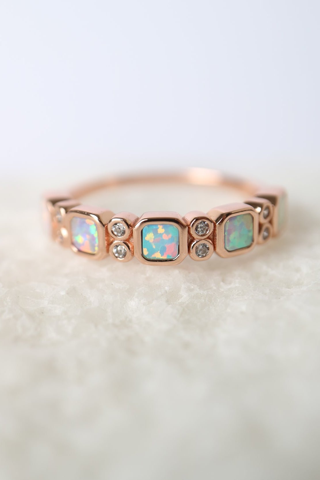 La Kaiser rose gold opal ombre ring