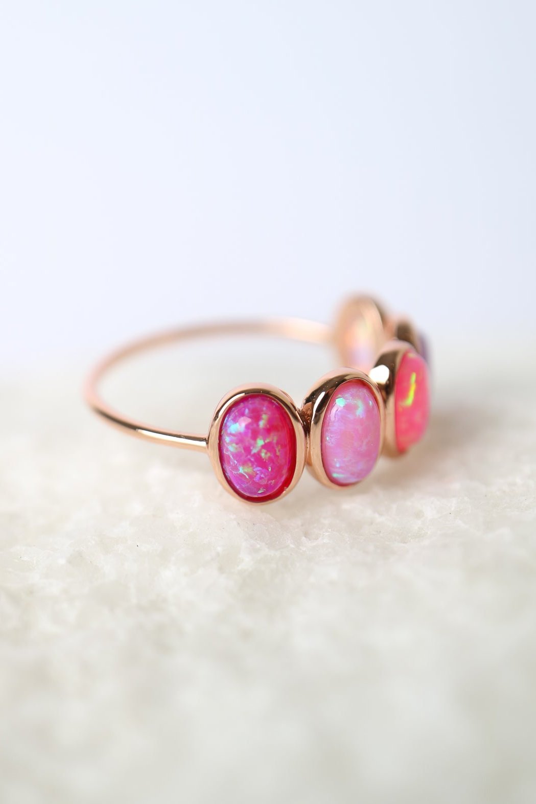 La Kaiser rose gold opal ombre candy band