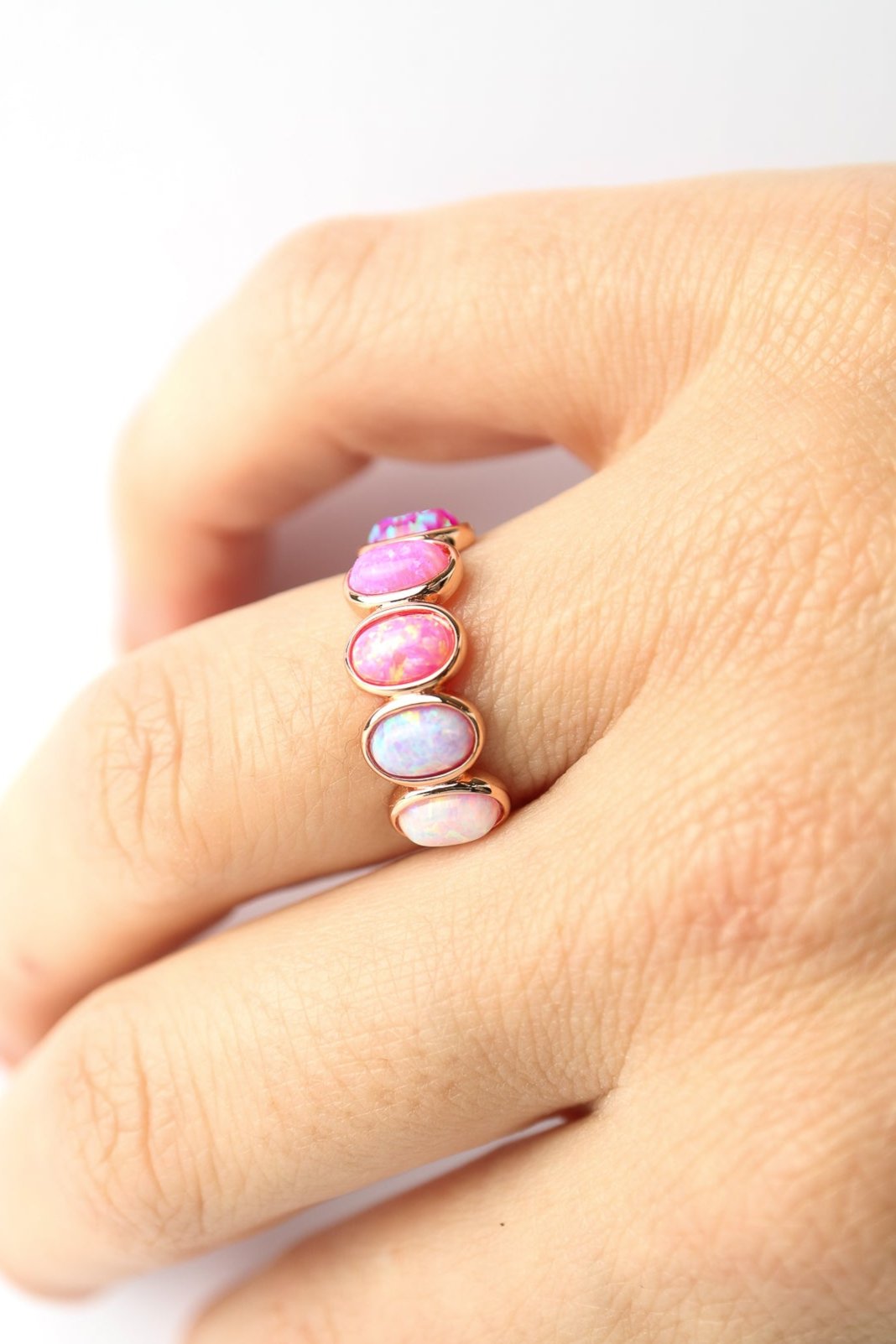 La Kaiser rose gold opal ombre candy band