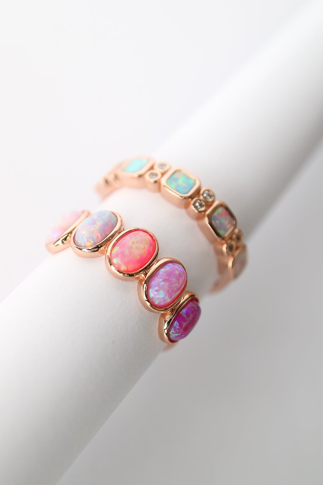 La Kaiser rose gold opal ombre candy band