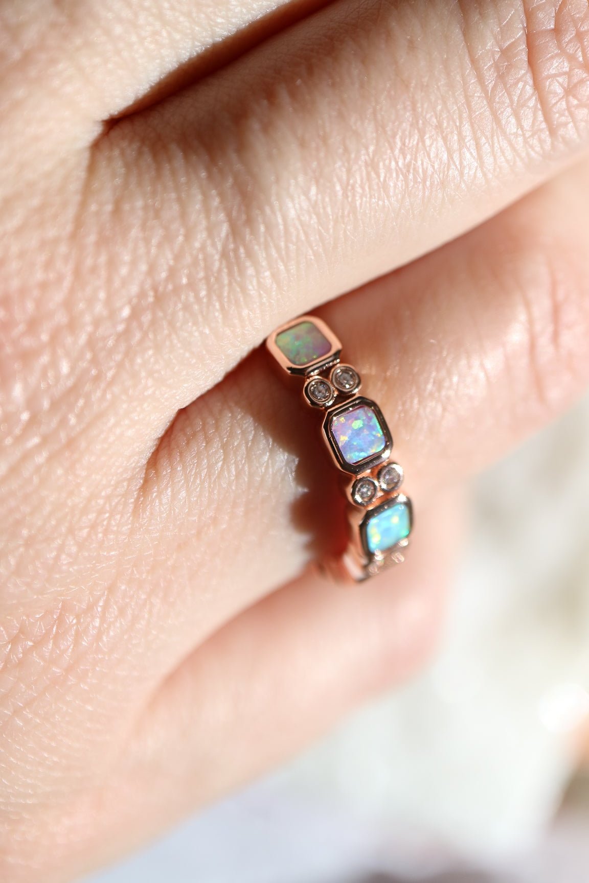 La Kaiser rose gold opal ombre ring