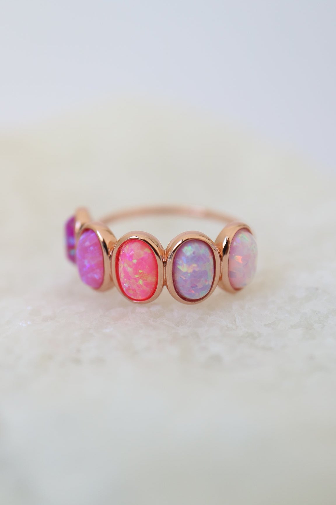 La Kaiser rose gold opal ombre candy band