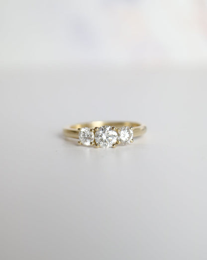 9kt gold lab grown diamond trilogy engagement ring from Collective & Co Jewellery South Africa