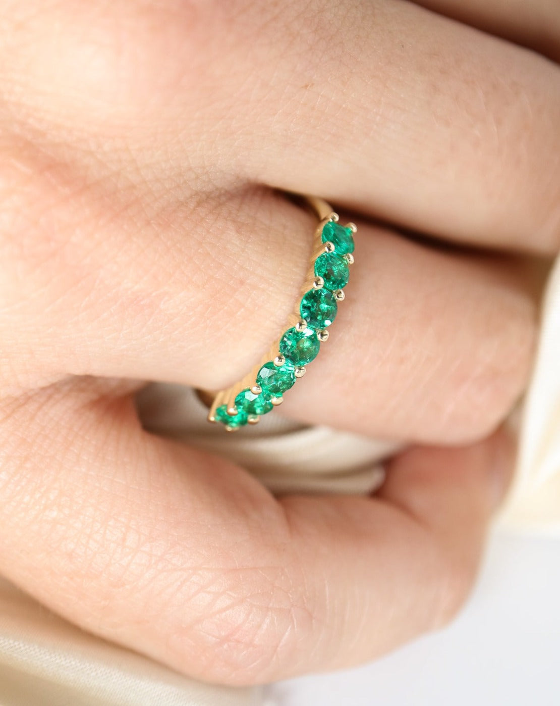 9ct gold Eternity Ring with Emeralds