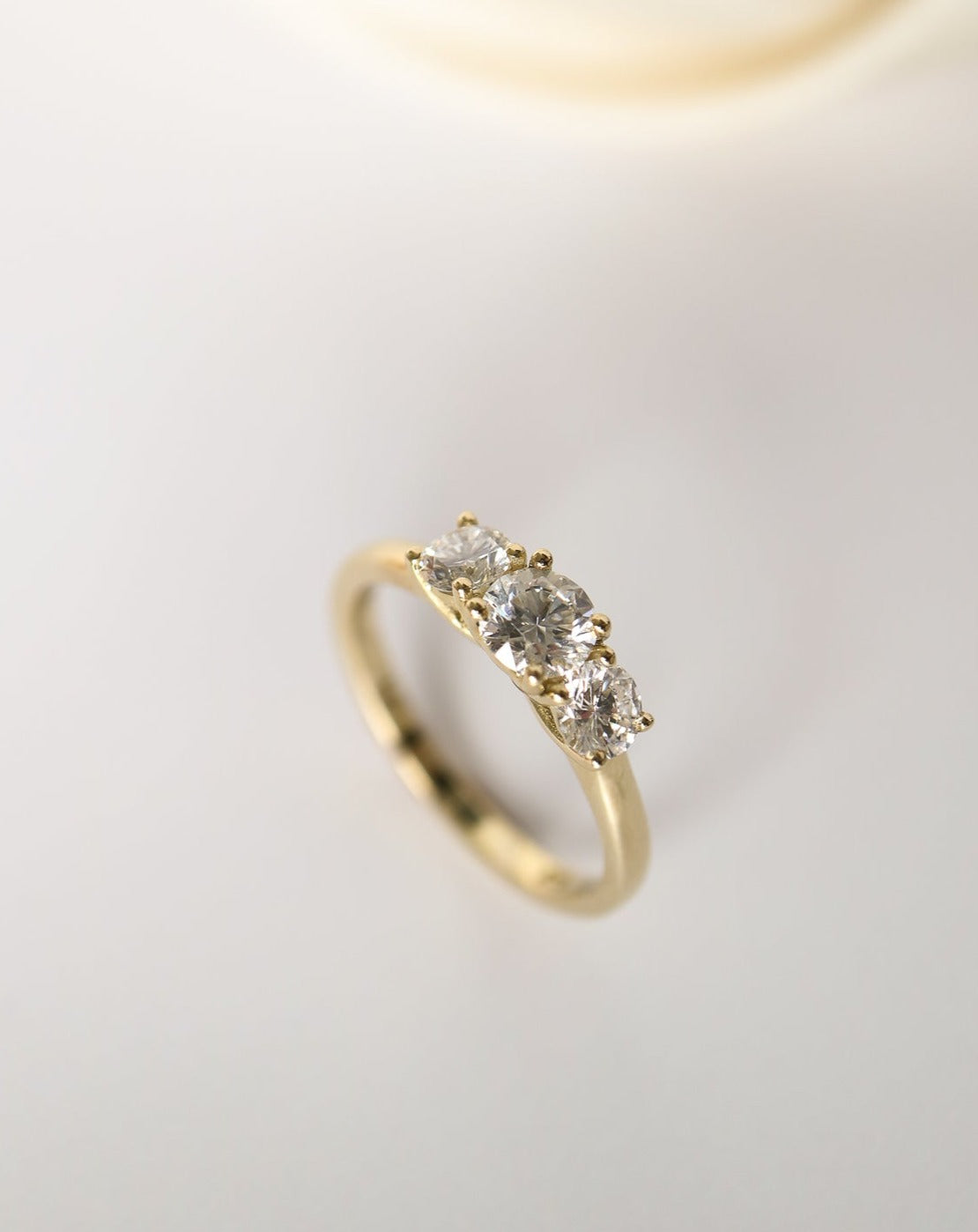 9kt gold lab grown diamond trilogy engagement ring from Collective & Co Jewellery South Africa