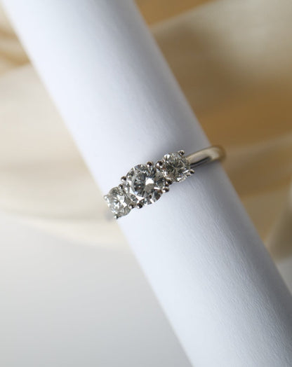 9kt white gold and lab diamond trilogy ring from Collective & Co. jewellery store