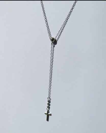 Crucifix Lariat Pendant in silver