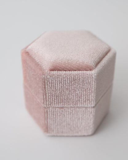 Pink Hexagonal Velvet Ring Box