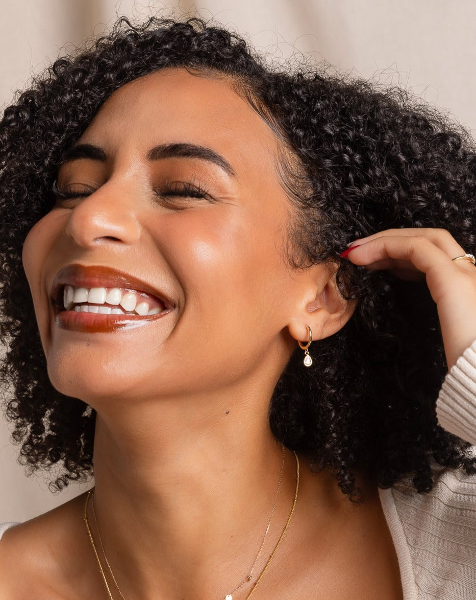 Lily Hoop Earrings on model