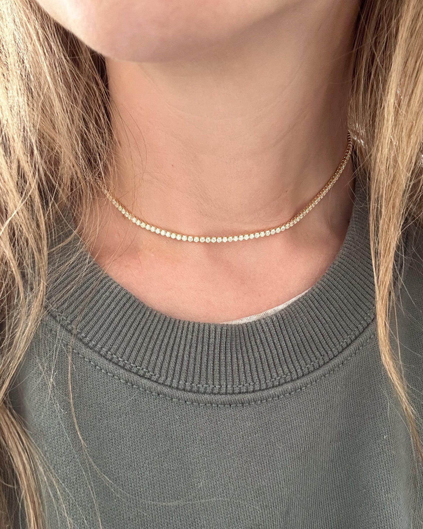 Luna Tennis Choker | S925 Sterling Silver Moissanite Necklace