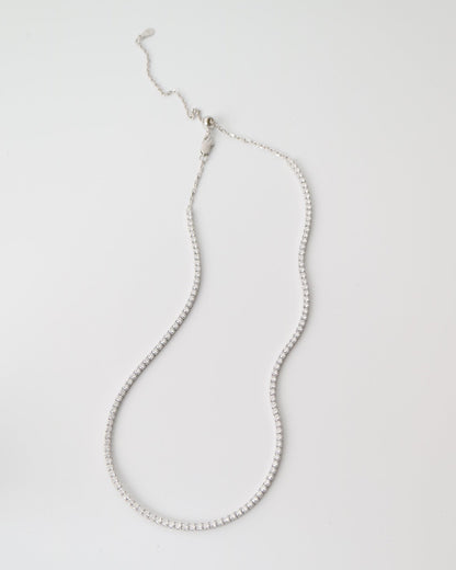 Luna Tennis Choker in S925 sterling silver featuring a row of brilliant moissanite stones