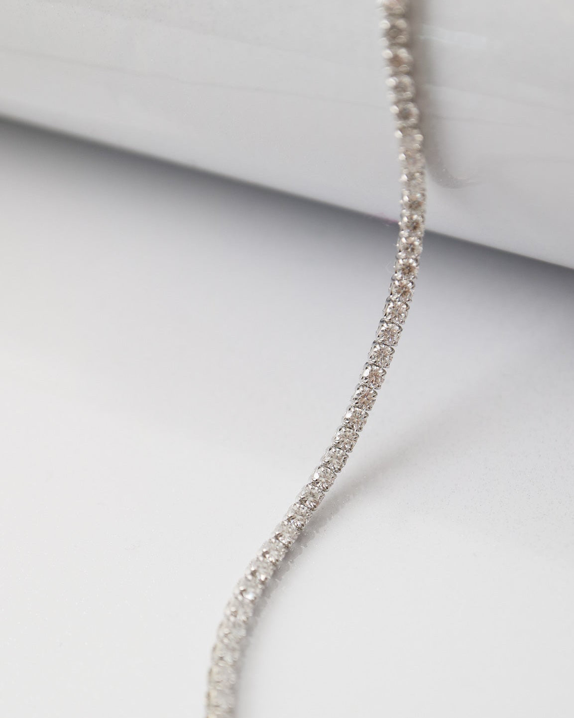 Luna Tennis Choker in S925 sterling silver featuring round brilliant moissanite stones