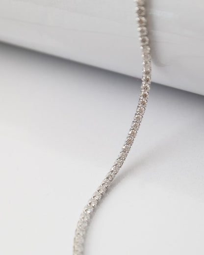 Luna Tennis Choker in S925 sterling silver featuring round brilliant moissanite stones