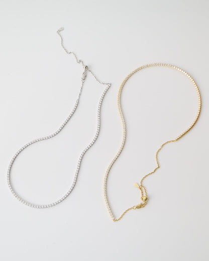 Luna Tennis Choker in S925 sterling silver featuring a row of brilliant moissanite stones