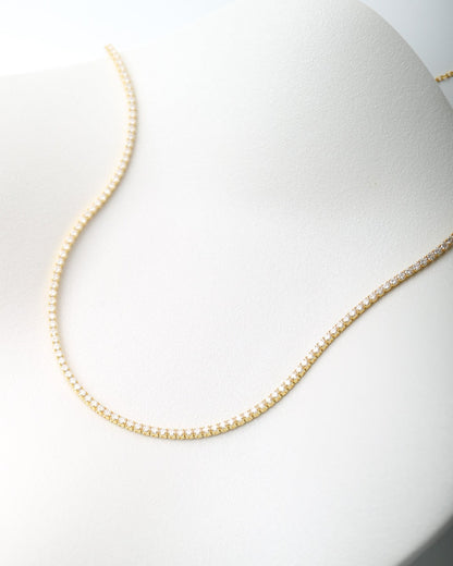 Luna Tennis Choker in S925 sterling silver featuring a row of brilliant moissanite stones