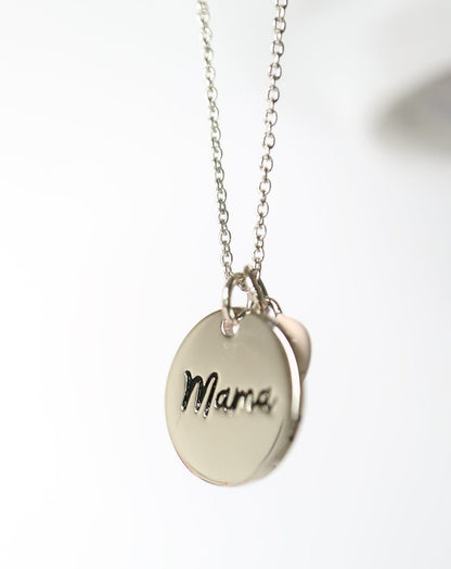 Silver Mama Heart Love Necklace