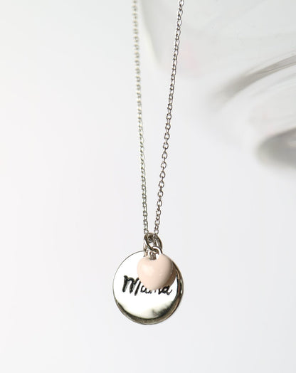 Silver Mama Heart Love Necklace