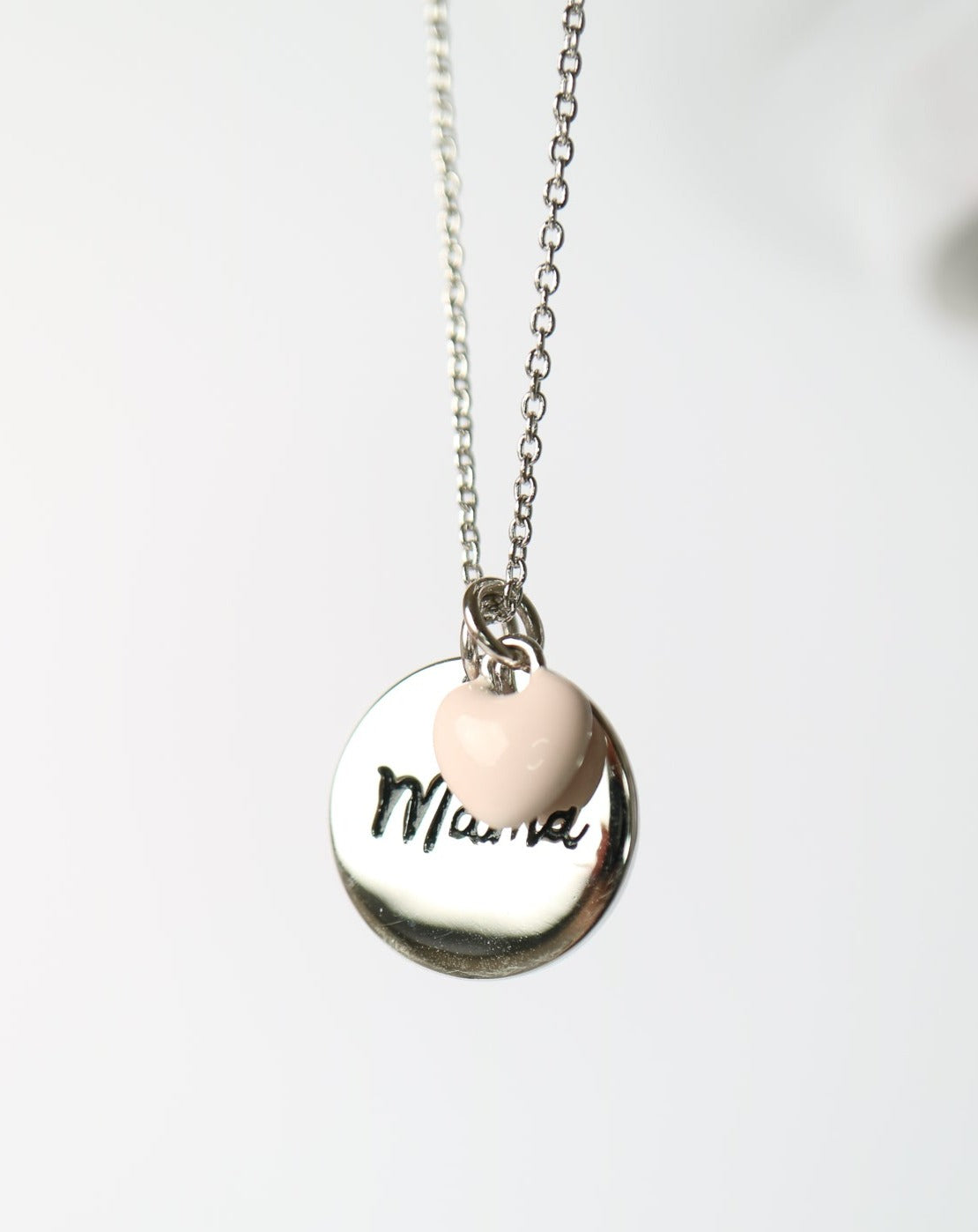 Silver Mama Heart Love Necklace