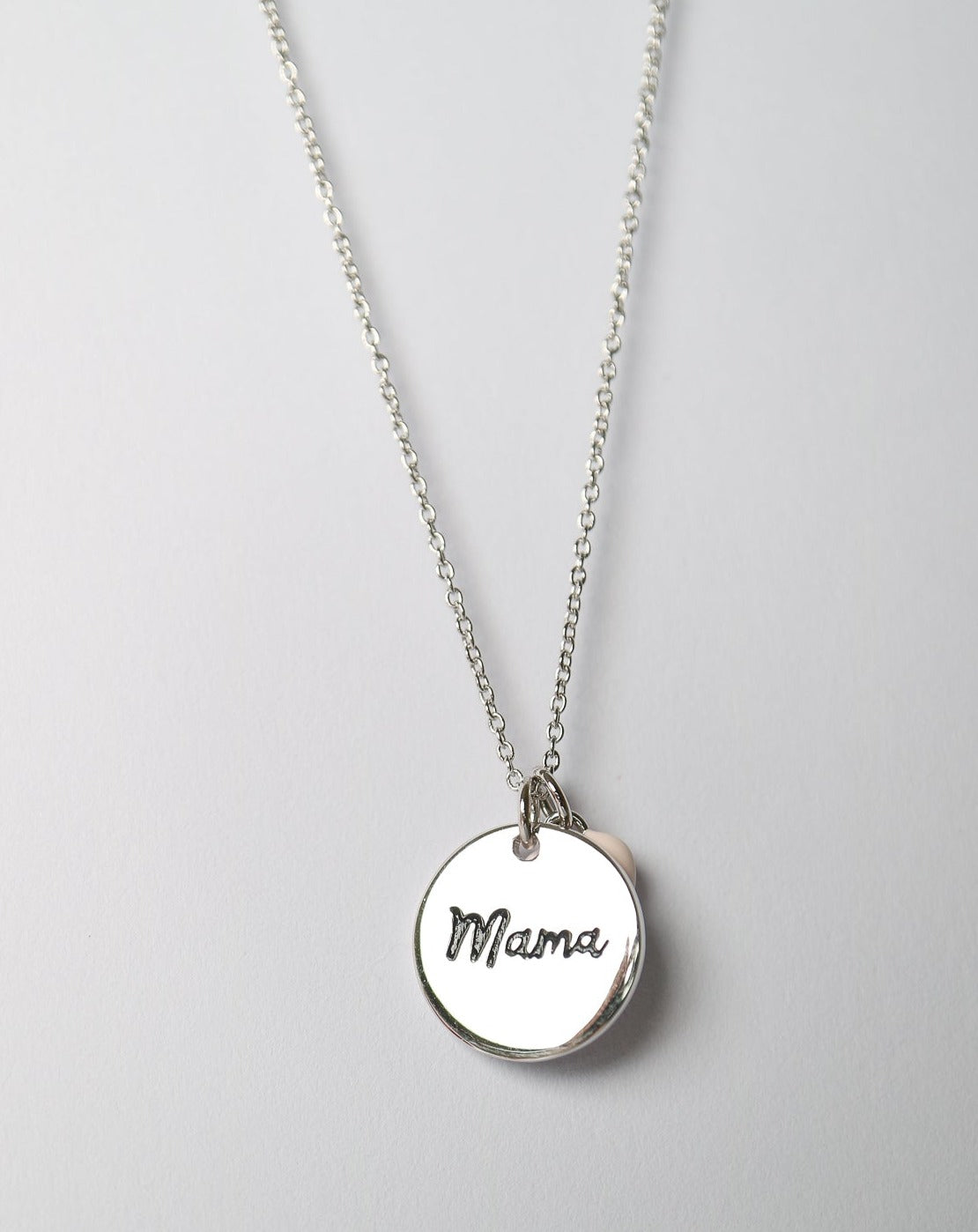 Silver Mama Heart Love Necklace