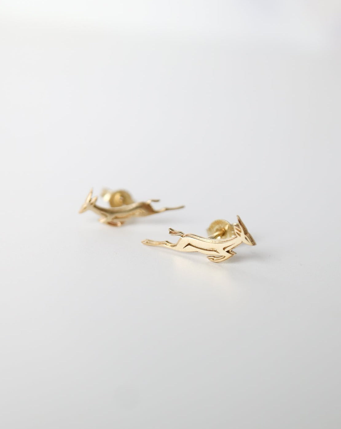 9ct gold Springbok Earrings