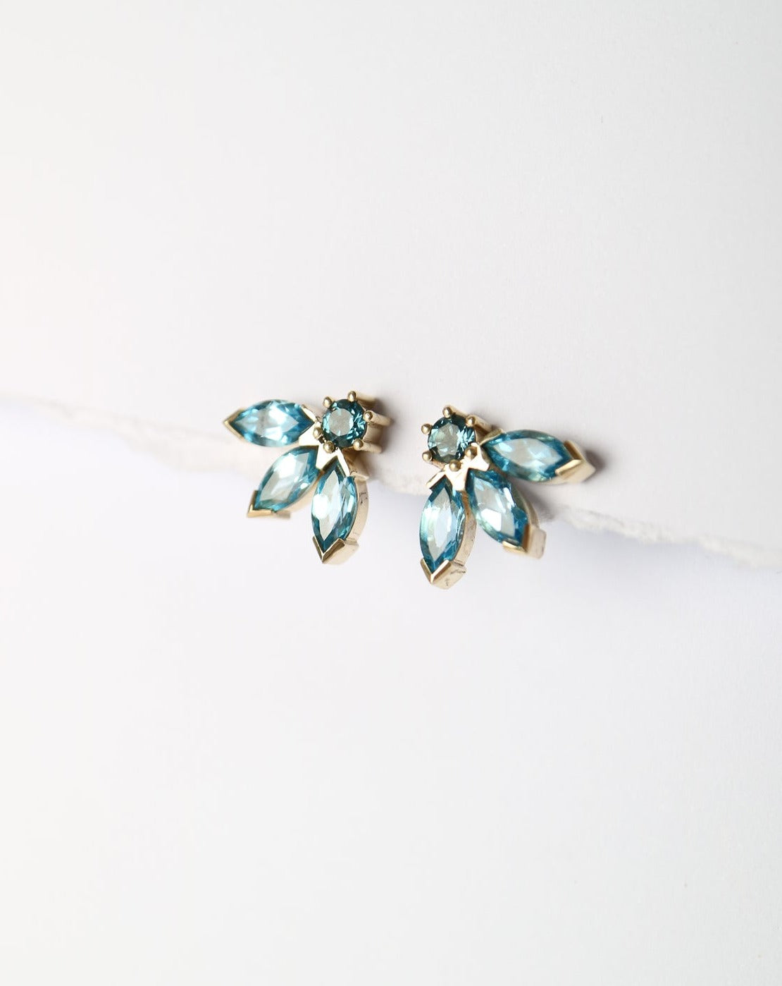 Milli the Brand 9ct gold earrings with blue topaz