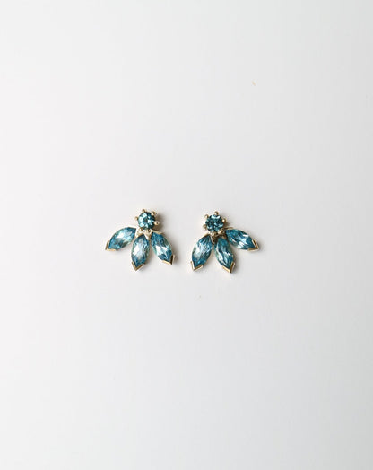 Milli the Brand 9ct gold earrings with blue topaz