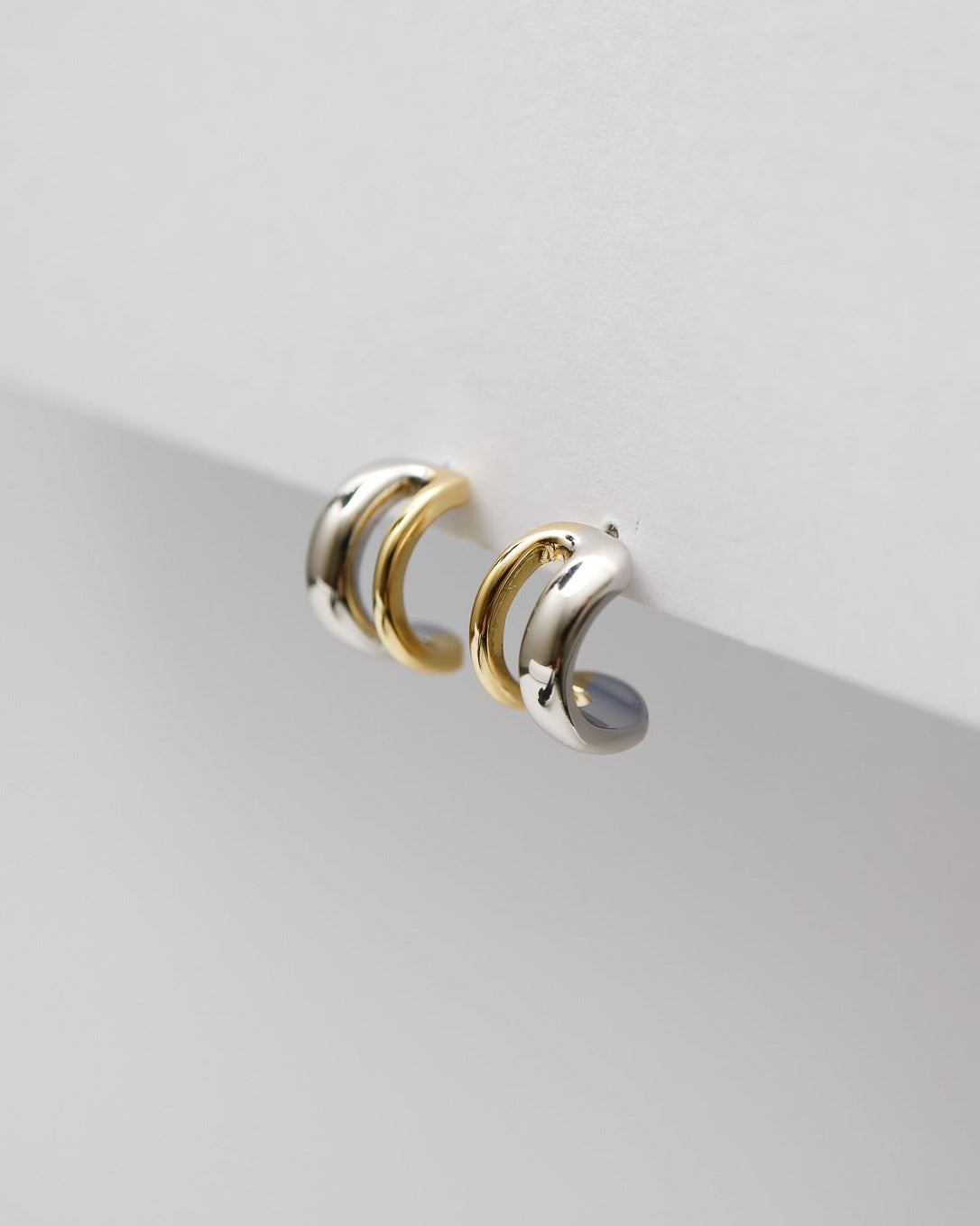 Mixed Metal Hoops Earrings Collective & Co.