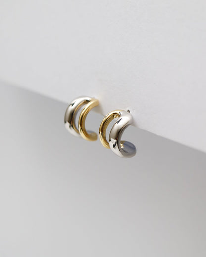 Mixed Metal Hoops Earrings Collective & Co.