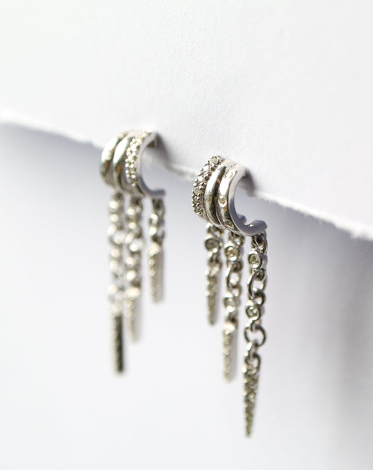 14kt White Gold Diamond Chandelier Earrings