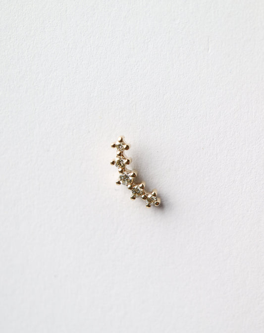 14kt gold Diamond Cluster helix piercing flat back earring