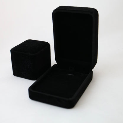 Black velvet jewellery box