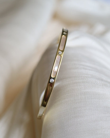 Mother of Pearl diamond gold cuff bangle from Collective & Co. online jewellery store South Africa