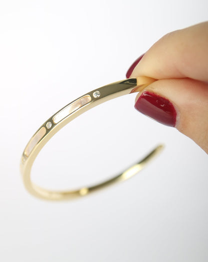 Mother of pearl diamond gold cuff bangle from Collective & Co Jewellery Store South Africa