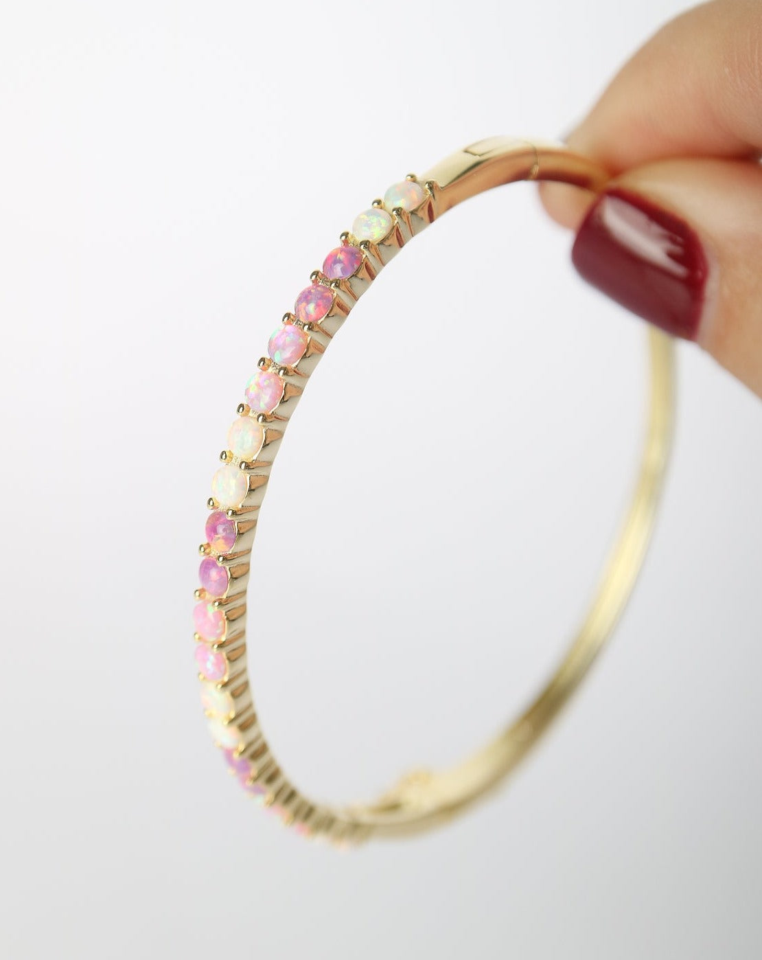 Pink opal gold cuff bangle from Collective & Co Jewellery Store South Africa