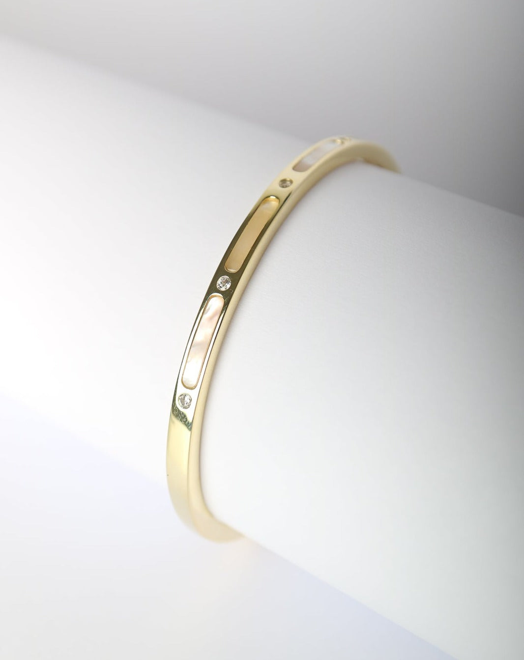 Mother of pearl diamond gold cuff bangle from Collective & Co Jewellery Store South Africa