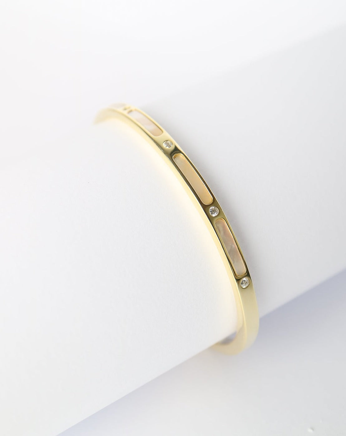 Mother of pearl diamond gold cuff bangle from Collective & Co Jewellery Store South Africa