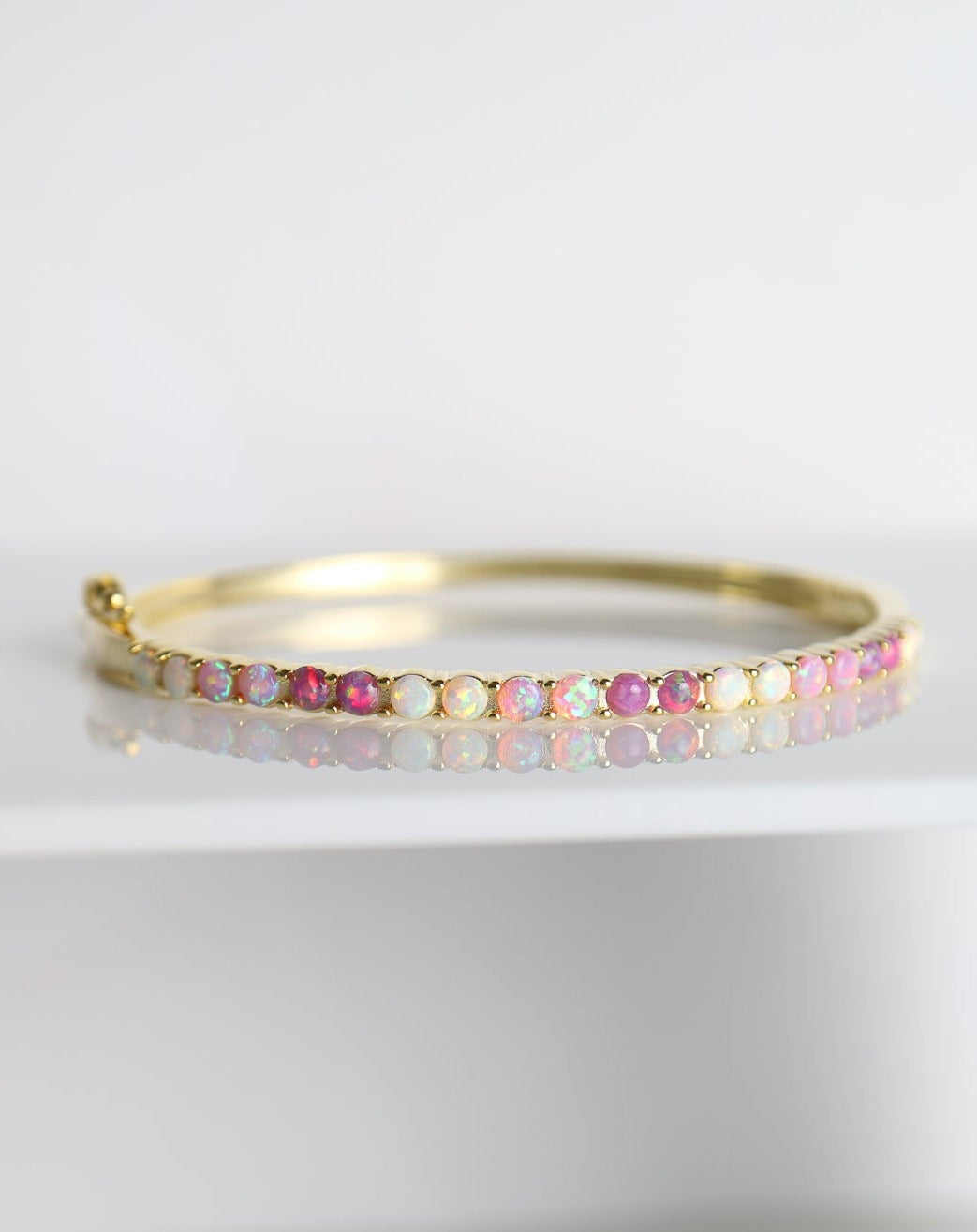 Pink opal gold cuff bangle from Collective & Co Jewellery Store South Africa