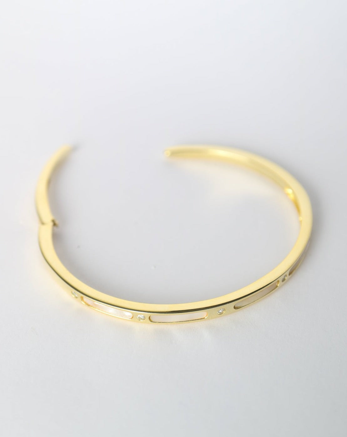 Mother of pearl diamond gold cuff bangle from Collective & Co Jewellery Store South Africa