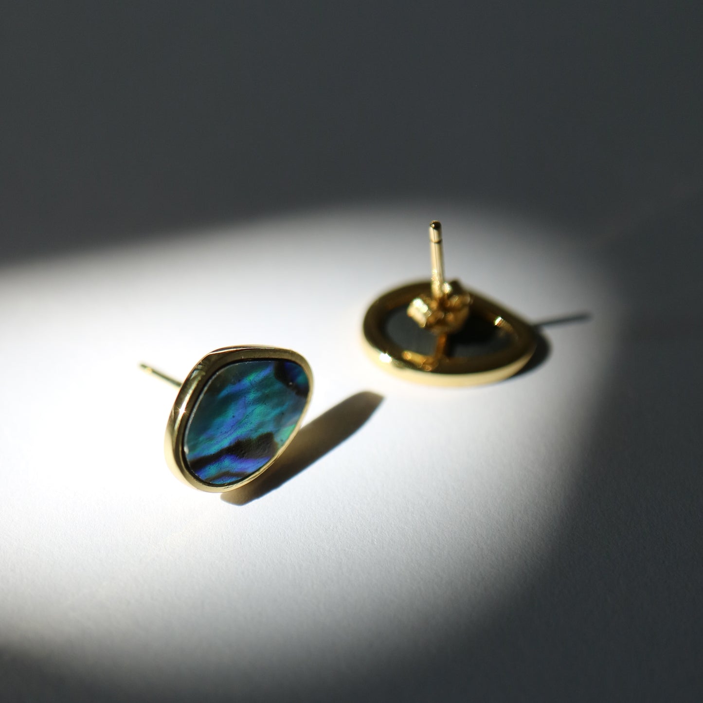 Sea Breeze Stud Earrings with abalone shell inlay