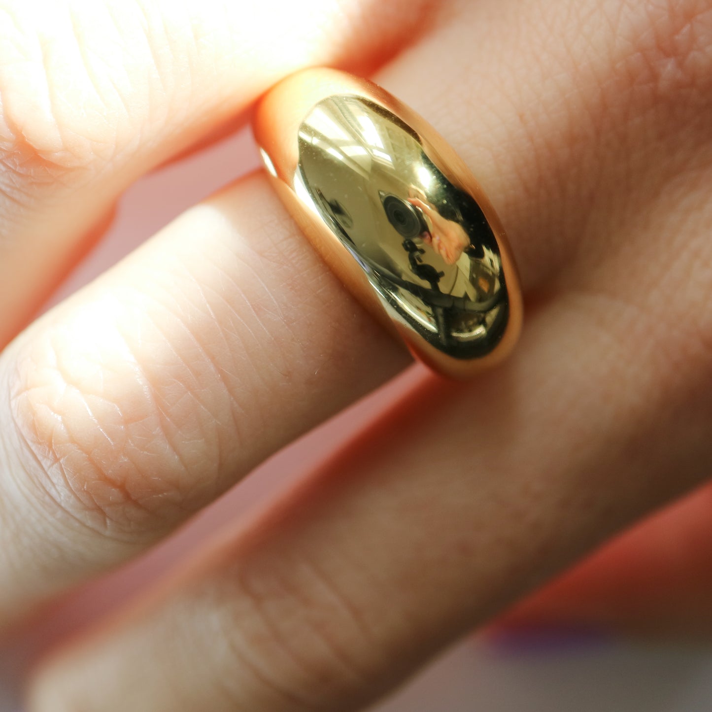 Bold Crescent Ring in gold